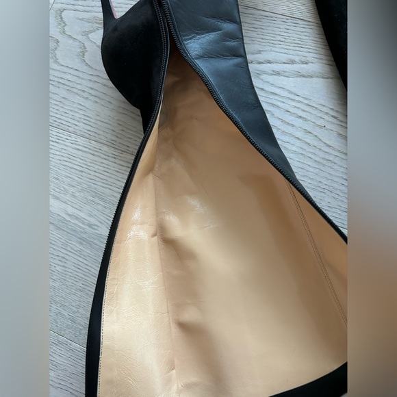Black leather and suede Christian louboutin knee high boots, size 36 - Picture 5 of 7